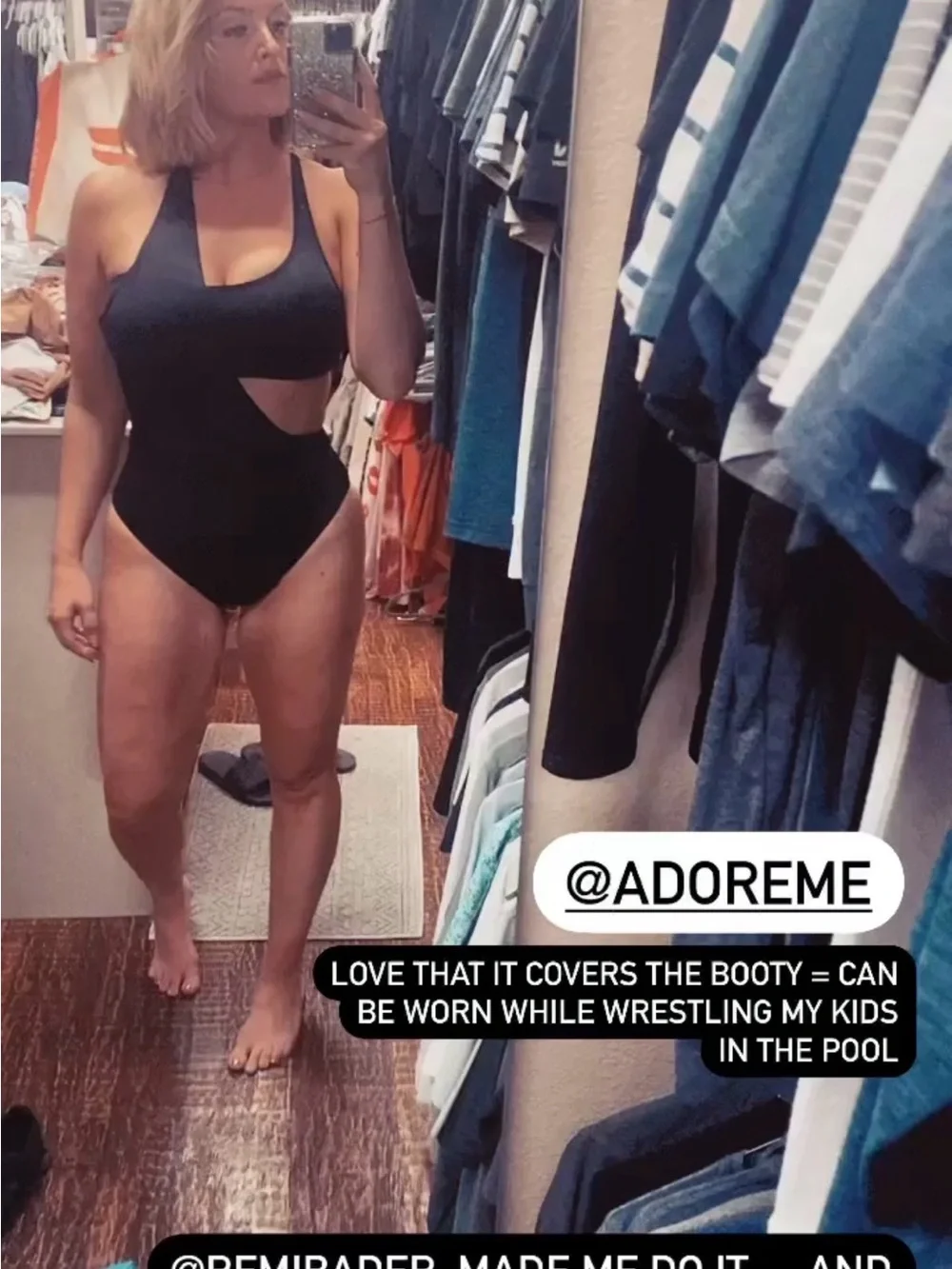 Adore Me Black One-Shoulder Cutout One-Piece Swimsuit